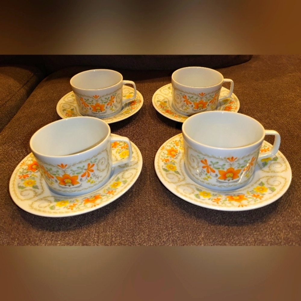Jardin San Souci Fine China 8 PC Teacup Set
